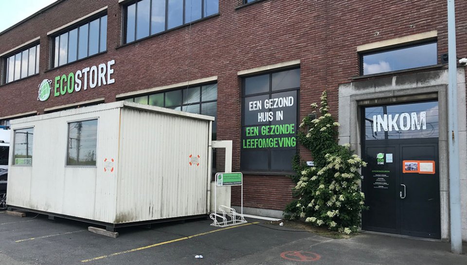 Bureaucontainer voor Ecostore-gebouw 
